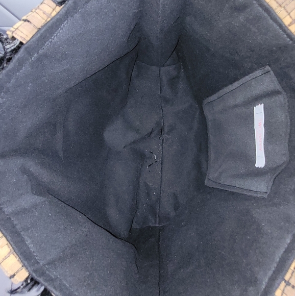 Medium Size Fabric Tote Bag with Black Fringed Trim  - Picture 3 of 8